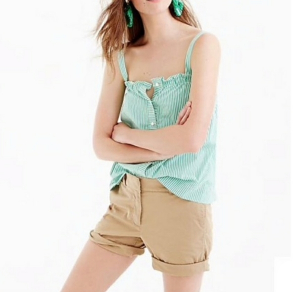 J. Crew Tops - 🔴5/$25 J. Crew Green and White Striped Tank Top
